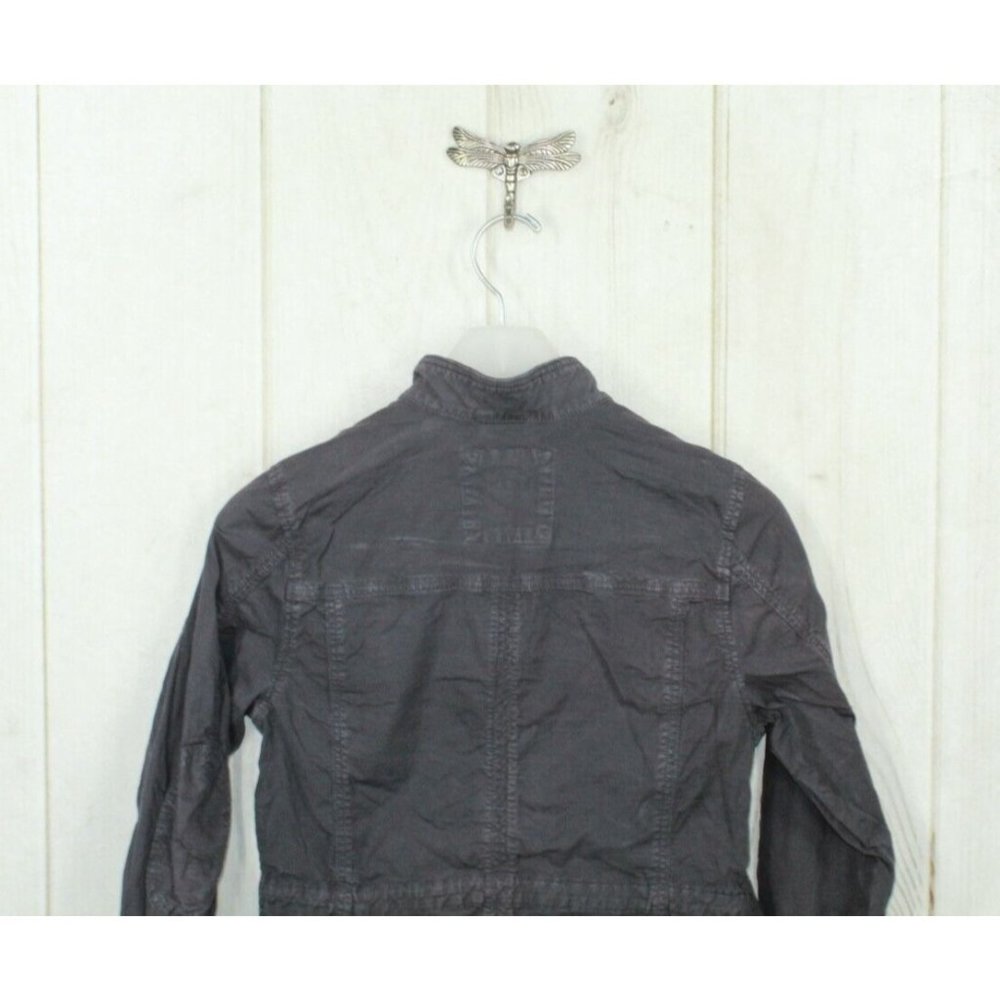 LL Bean Gray Cotton Drawstring Waist Ripstop Field Utility Jacket Size S - Picture 6 of 12